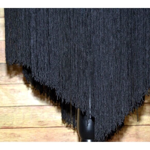 Liberty Love Blue Floral Cardigan Kimono Jacket Size L Long Fringe Festival Boho - Picture 6 of 14